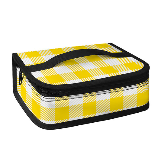 Yellow And White Buffalo Check Print Small Lunch Bag