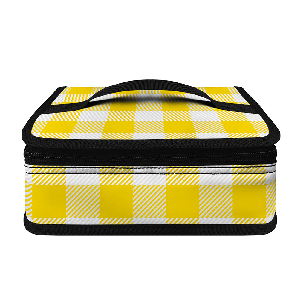 Yellow And White Buffalo Check Print Small Lunch Bag