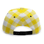 Yellow And White Buffalo Check Print Snapback Cap
