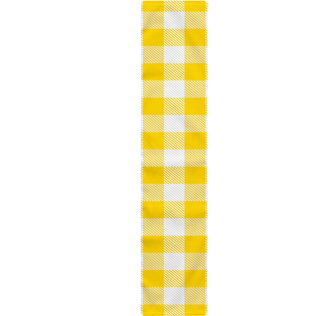 Yellow And White Buffalo Check Print Table Runner