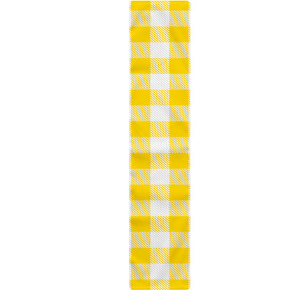 Yellow And White Buffalo Check Print Table Runner