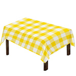 Yellow And White Buffalo Check Print Tablecloth