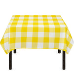 Yellow And White Buffalo Check Print Tablecloth