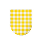 Yellow And White Buffalo Check Print Toilet Lid Cover