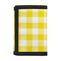 Yellow And White Buffalo Check Print Trifold Wallet