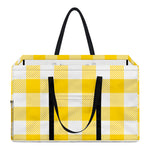 Yellow And White Buffalo Check Print Utility Tote Bag