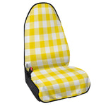 Yellow And White Buffalo Check Print Waterproof Car Seat Cover