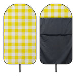 Yellow And White Buffalo Check Print Waterproof Car Seat Cover