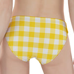 Yellow And White Buffalo Check Print Women's Panties