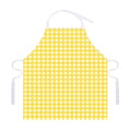 Yellow And White Check Pattern Print Adjustable Apron