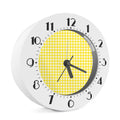 Yellow And White Check Pattern Print Alarm Clock