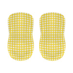 Yellow And White Check Pattern Print Bar Stool Covers