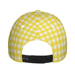 Yellow And White Check Pattern Print Baseball Cap