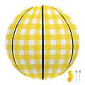Yellow And White Check Pattern Print Basketball