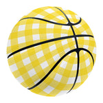 Yellow And White Check Pattern Print Basketball