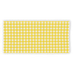 Yellow And White Check Pattern Print Beach Towel