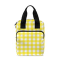 Yellow And White Check Pattern Print Bible Tote Bag