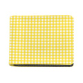 Yellow And White Check Pattern Print Bifold Wallet