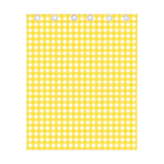 Yellow And White Check Pattern Print Curtain