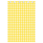 Yellow And White Check Pattern Print Curtain