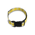 Yellow And White Check Pattern Print Dog Collar