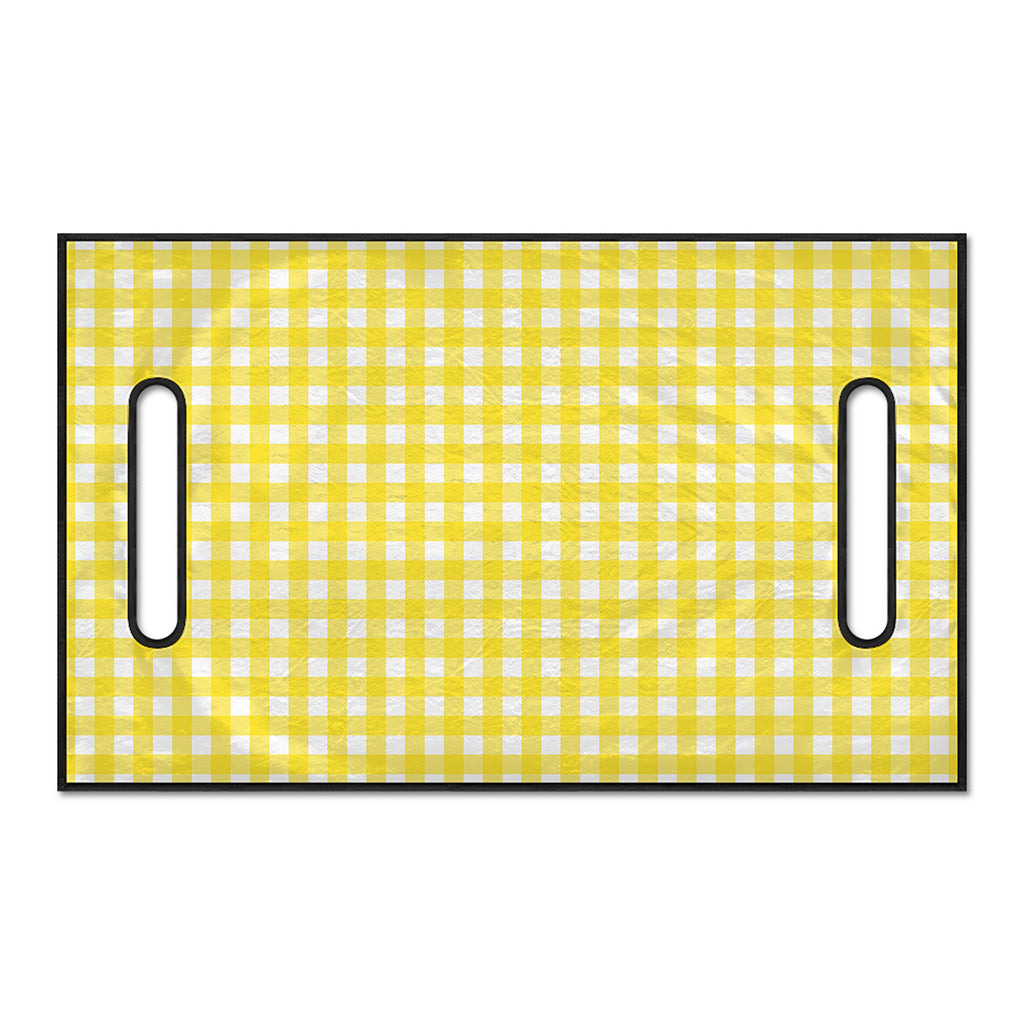Yellow And White Check Pattern Print Golf Cart Seat Cover
