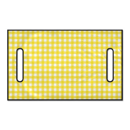 Yellow And White Check Pattern Print Golf Cart Seat Cover