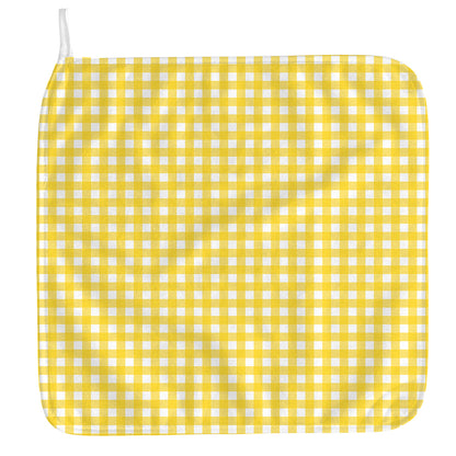 Yellow And White Check Pattern Print Hand Towel