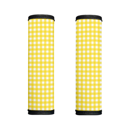 Yellow And White Check Pattern Print Handle Covers