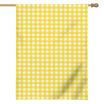 Yellow And White Check Pattern Print House Flag