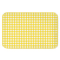 Yellow And White Check Pattern Print Indoor Door Mat