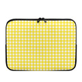 Yellow And White Check Pattern Print Laptop Sleeve