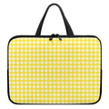 Yellow And White Check Pattern Print Laptop Sleeve With Handle