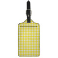 Yellow And White Check Pattern Print Luggage Tag
