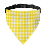 Yellow And White Check Pattern Print Over The Collar Dog Bandana