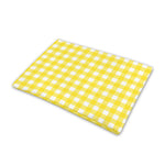 Yellow And White Check Pattern Print Pet Cooling Mat Cover