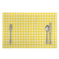 Yellow And White Check Pattern Print Placemat