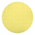 Yellow And White Check Pattern Print Round Blanket