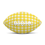 Yellow And White Check Pattern Print Rugby Ball