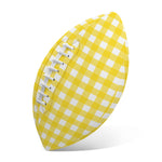 Yellow And White Check Pattern Print Rugby Ball