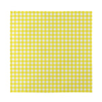 Yellow And White Check Pattern Print Silk Bandana
