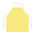 Yellow And White Checkered Pattern Print Adjustable Apron