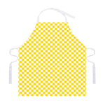 Yellow And White Checkered Pattern Print Adjustable Apron