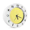 Yellow And White Checkered Pattern Print Alarm Clock