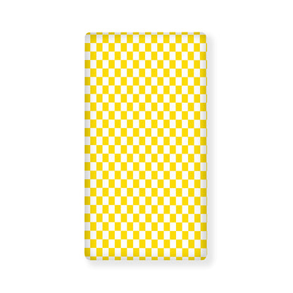 Yellow And White Checkered Pattern Print Baby Crib Sheet