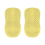 Yellow And White Checkered Pattern Print Bar Stool Covers