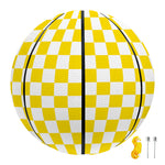 Yellow And White Checkered Pattern Print Basketball
