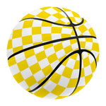 Yellow And White Checkered Pattern Print Basketball