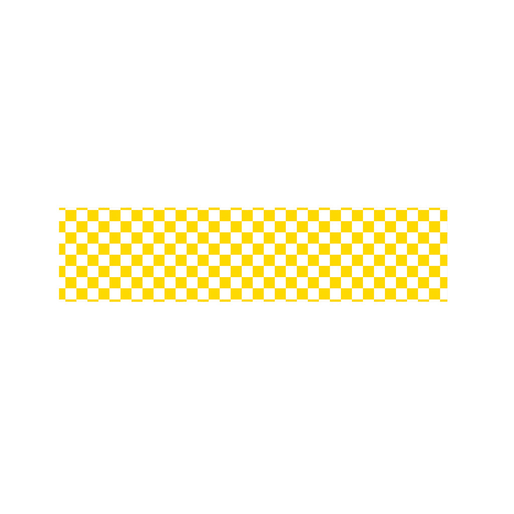 Yellow And White Checkered Pattern Print Bed Runner