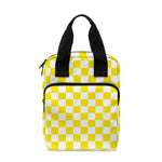 Yellow And White Checkered Pattern Print Bible Tote Bag